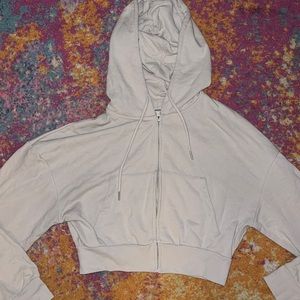 Women’s tan crop top hoodie - GARAGE - size Medium